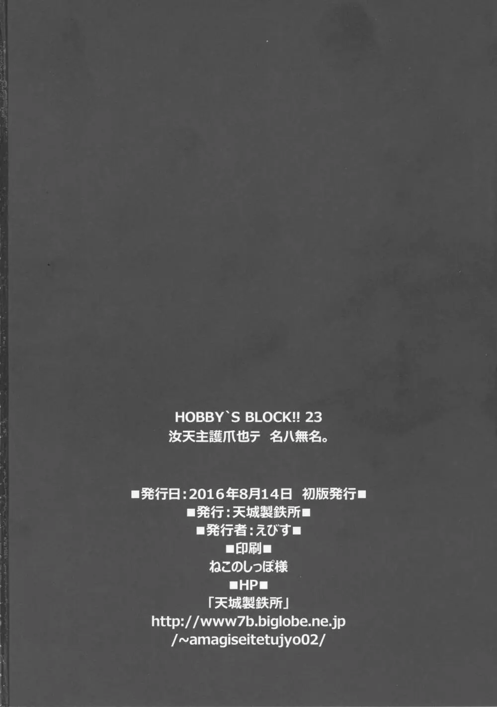 HOBBY`S BLOCK!!23 汝天主護爪也テ名ハ無名 33ページ