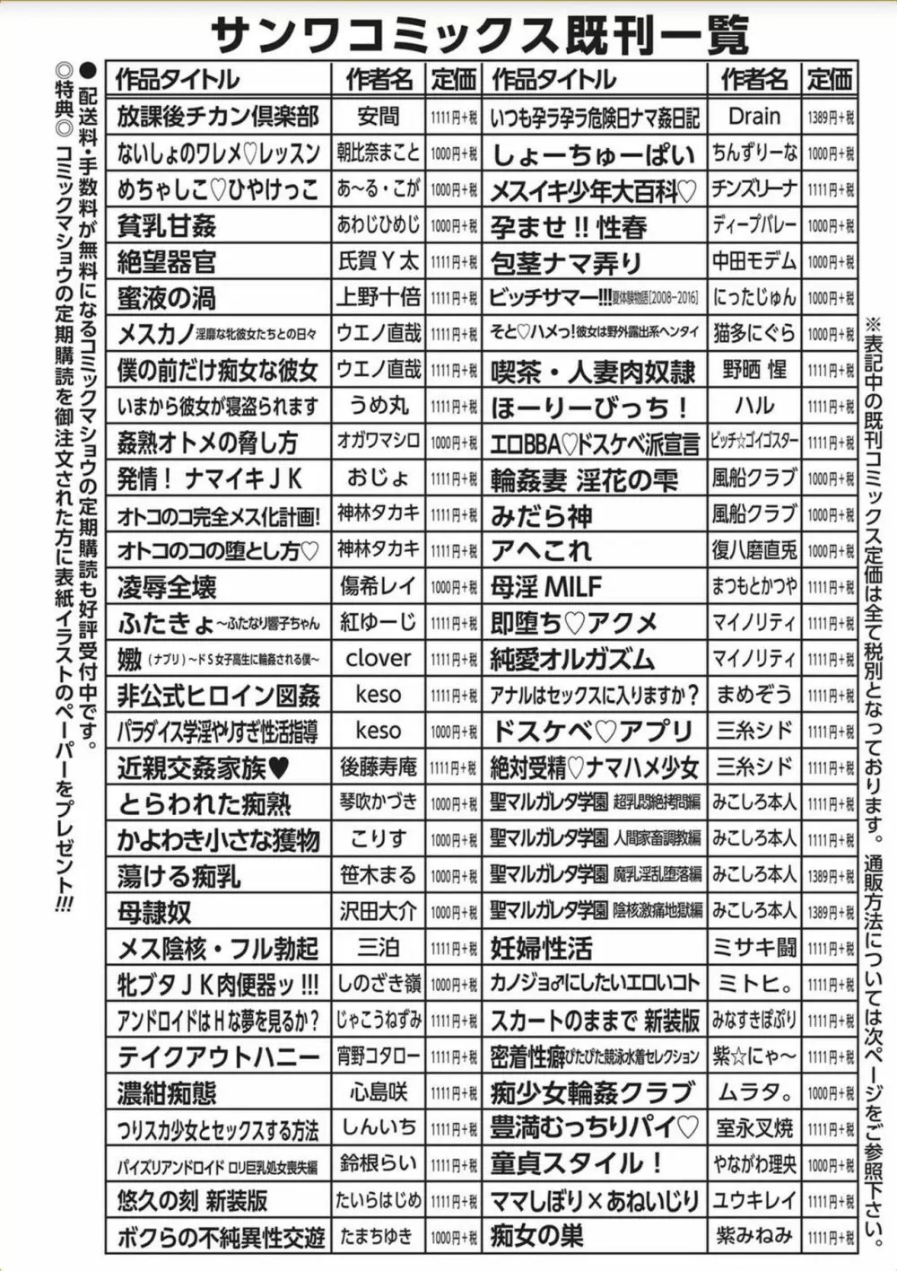 コミック・マショウ 2017年11月号 284ページ