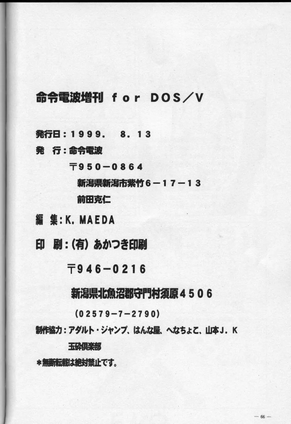 命令電波増刊 for DOS/V 64ページ