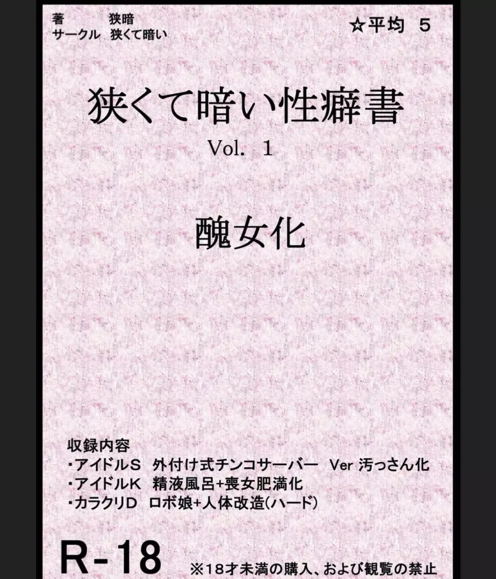 狭くて暗い性癖書Vol.1 醜女化 1ページ