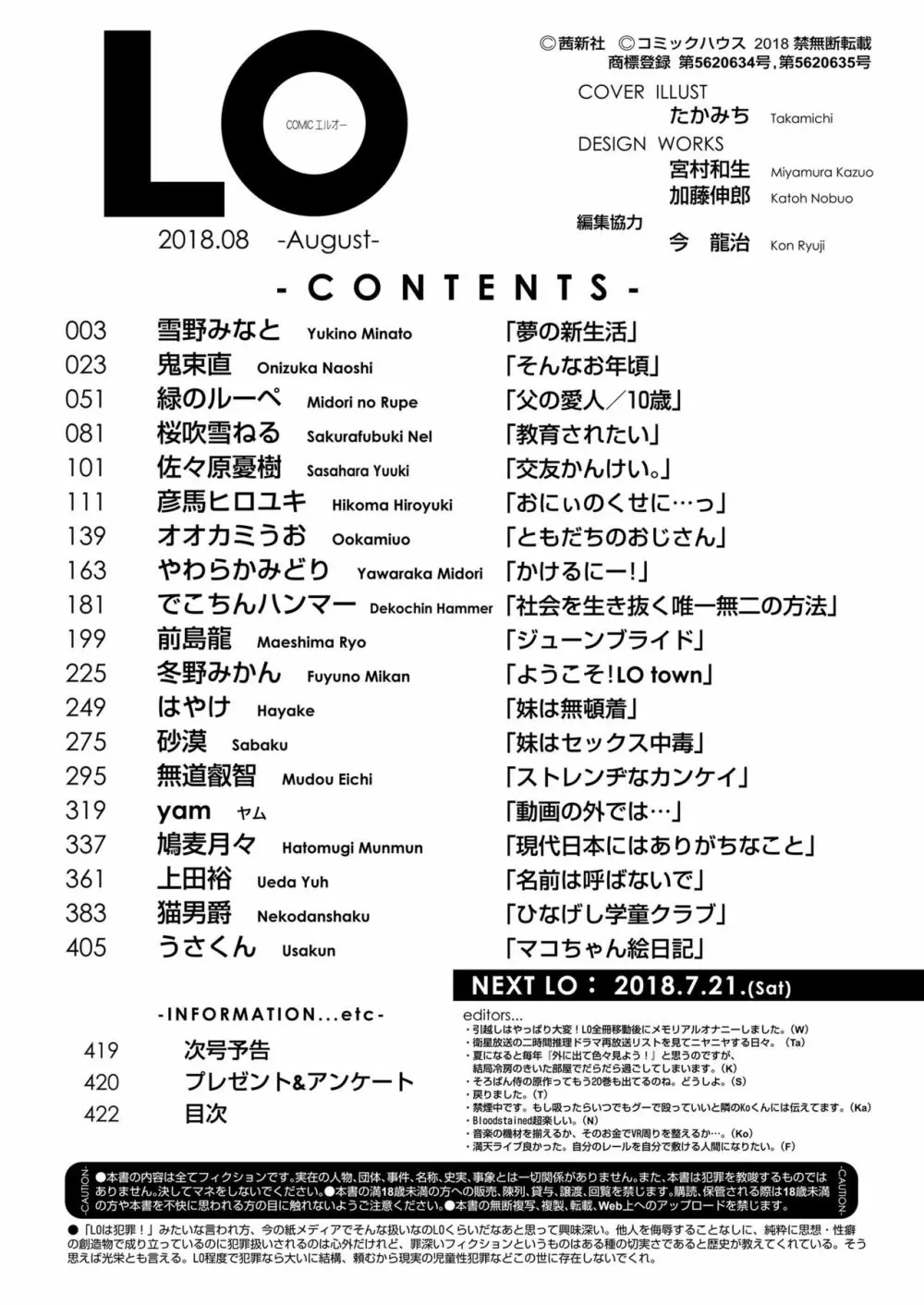 COMIC LO 2018年8月号 422ページ