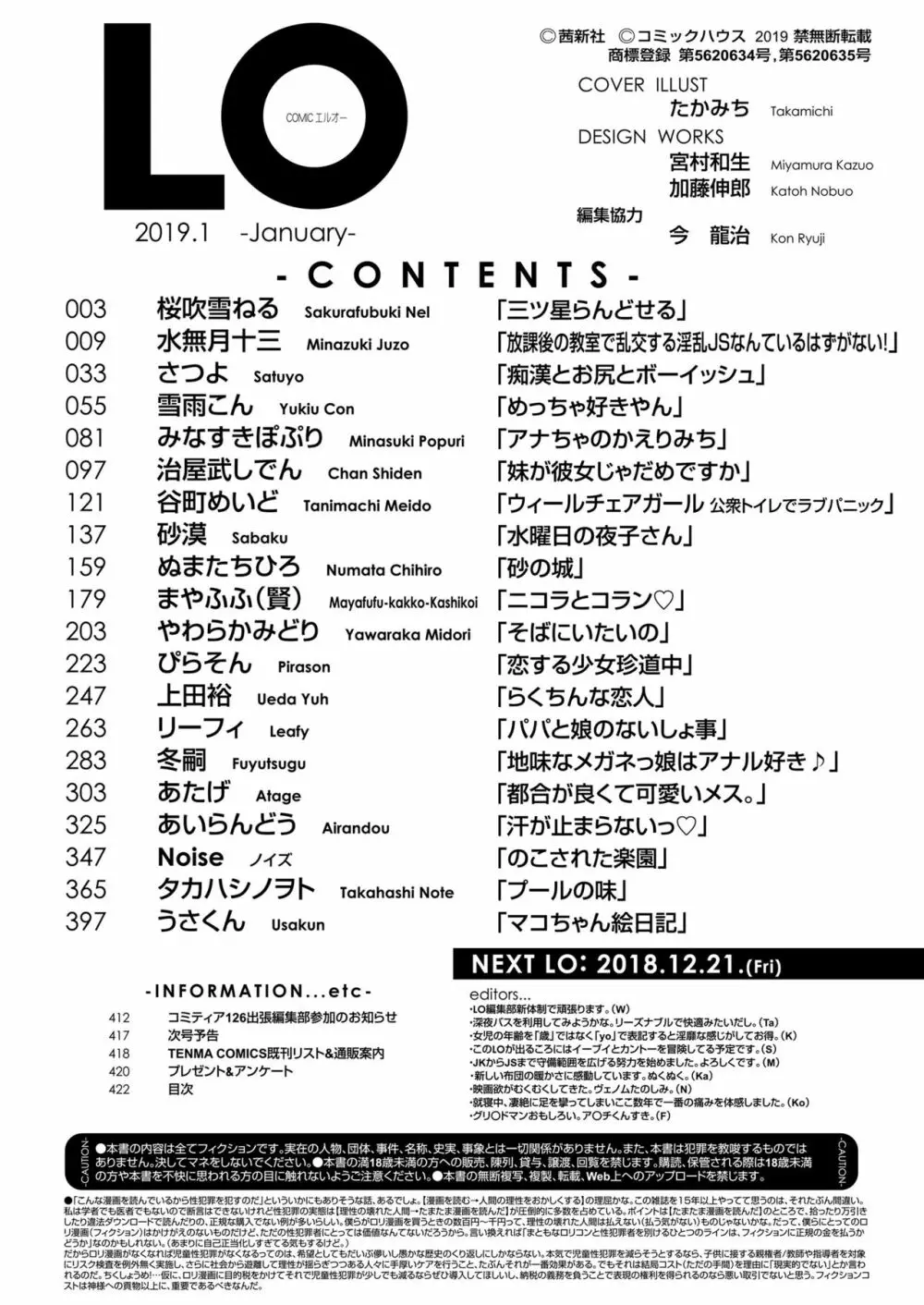 COMIC LO 2019年1月号 422ページ