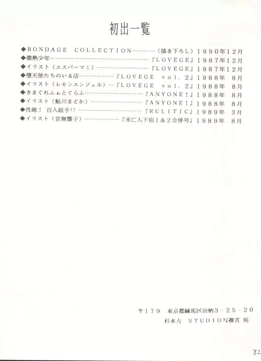 [テニーレ隊 (あ～る・こが、Pia☆Pia)] SWEET LIPS + [STUDIO写裸苦 (写裸苦聖也)] SHARAKU SPECIAL + [STUDIO PARADISE (睦月綾)] MOON RHAPSODY (よろず) 82ページ