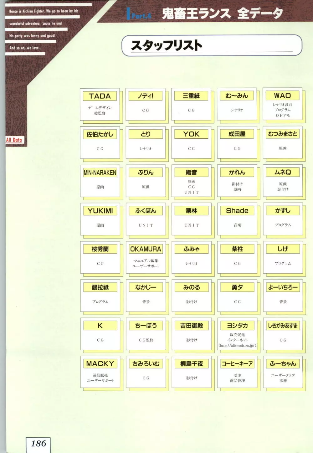 鬼畜王ランス 公式設定資料集 189ページ