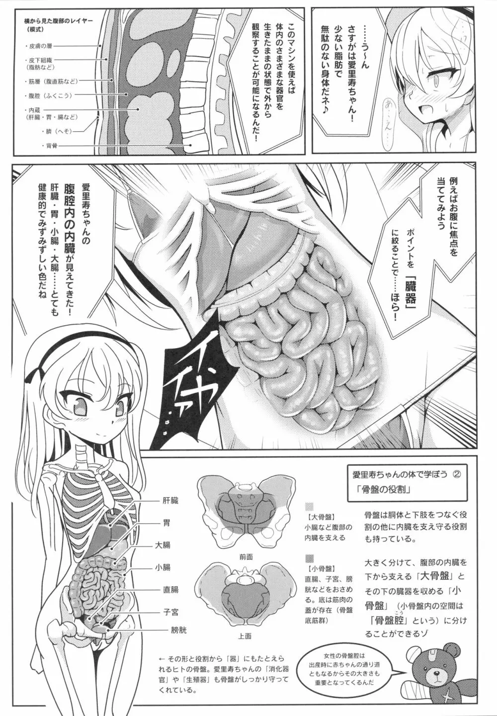 島田愛里寿ちゃんで学ぶ女の子の人体〈骨盤編〉上 11ページ
