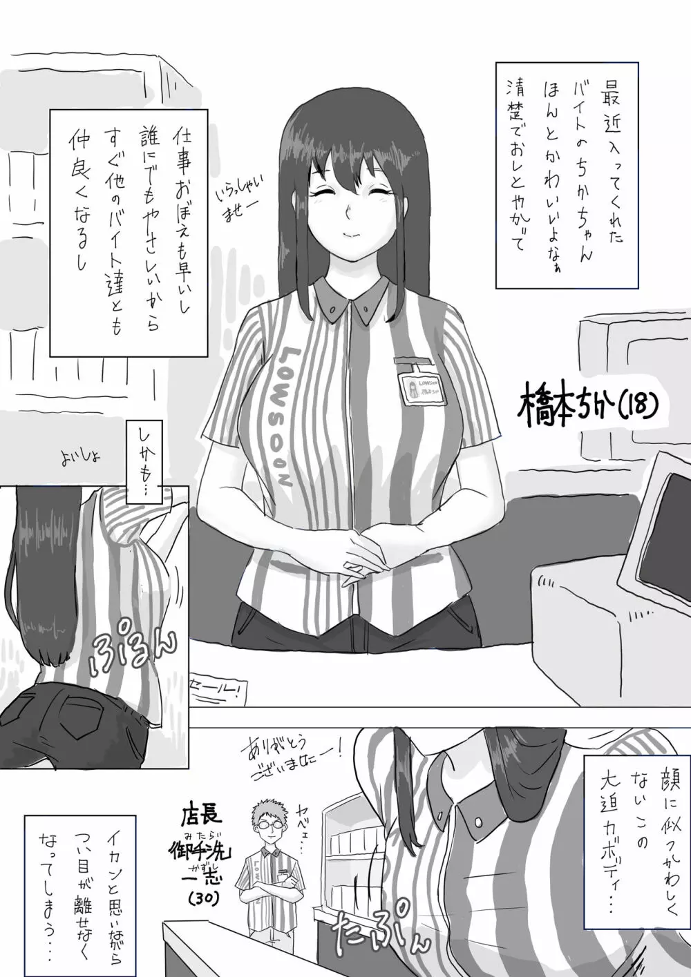 清楚系ビッチちかちゃんのアルバイト漫画 2ページ