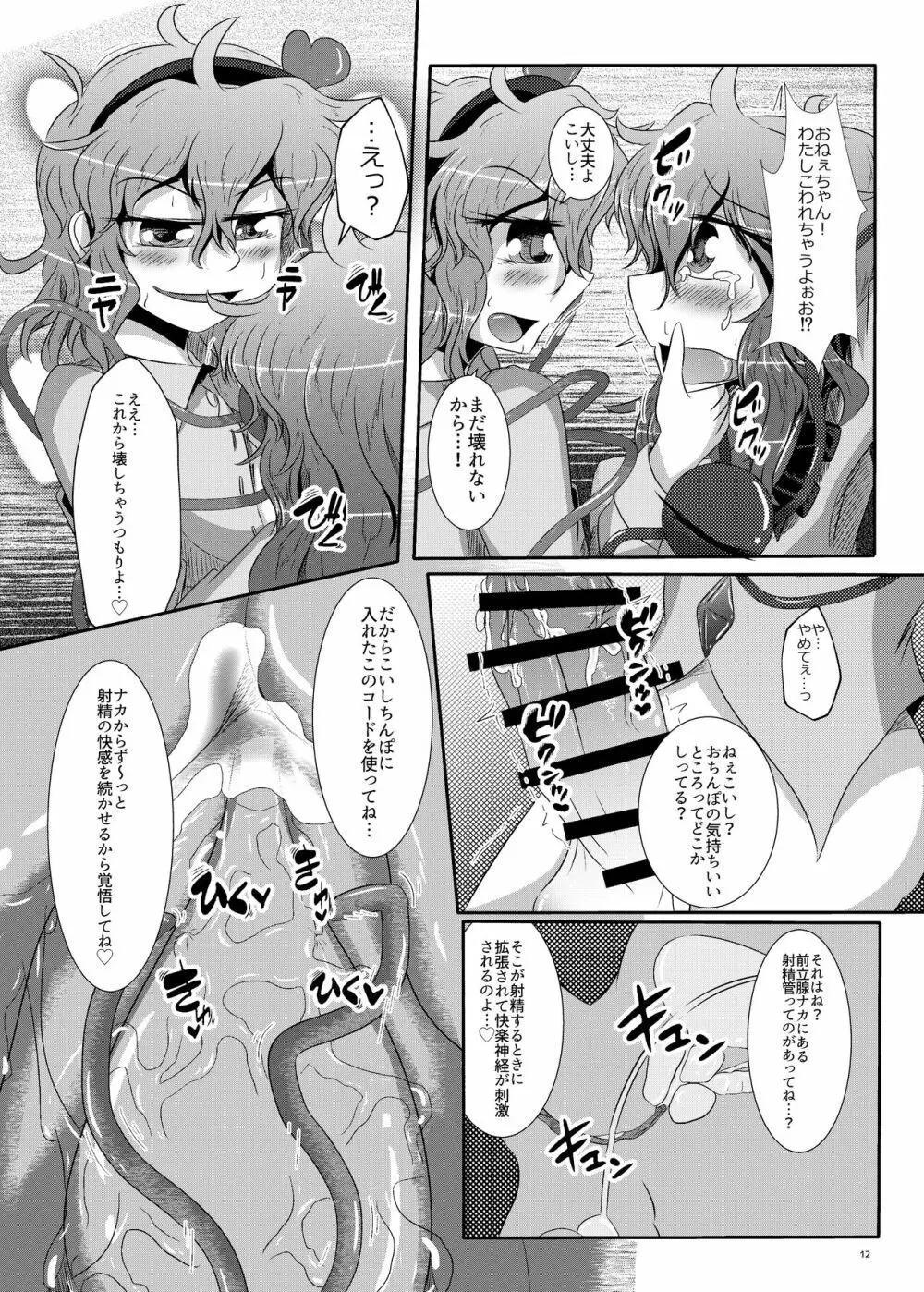 こいしちゃんがさとりちゃんにおち〇ぽを壊れるくらいまでいじられて射精させられる本 13ページ