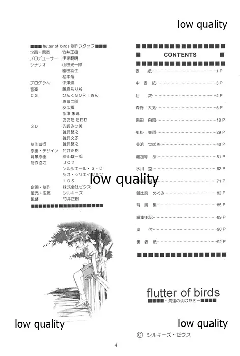 Flutter of birds 線画集 3ページ