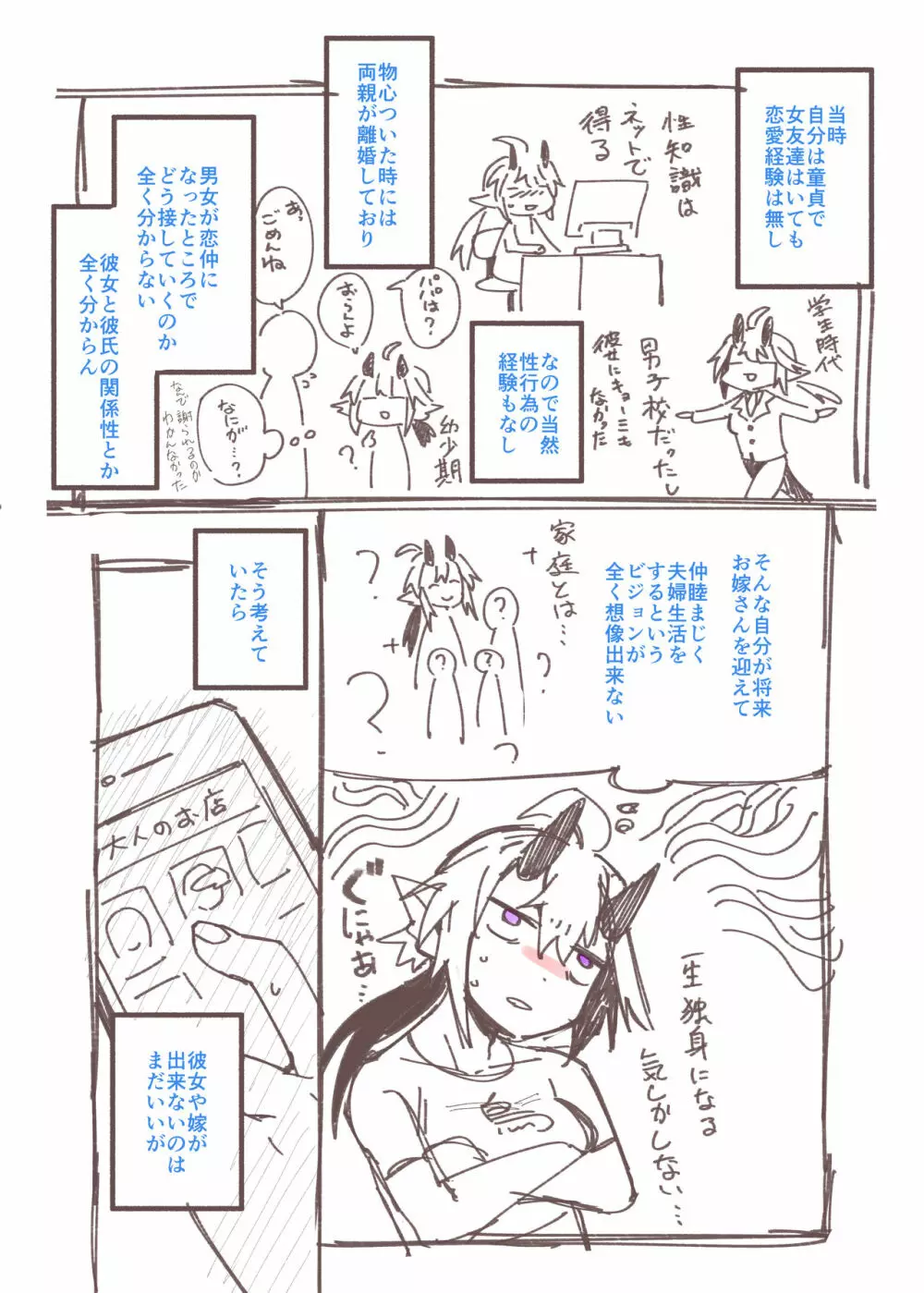 大人のお店レポ漫画 2ページ
