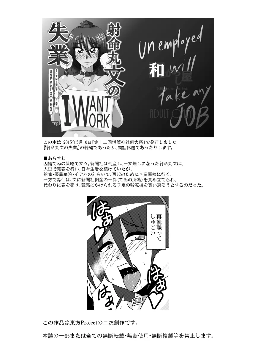 文と鈴仙がアメスク姿で浣腸されて姦されるだけの漫画 3ページ