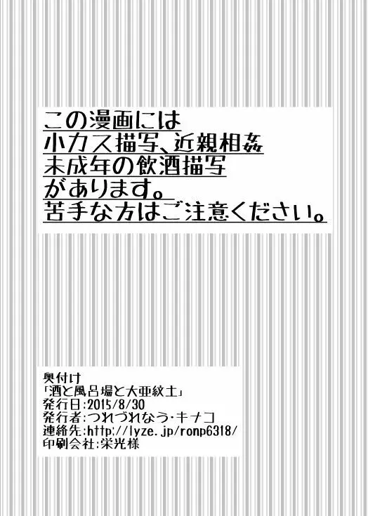 【web再録】酒と風呂場と大亜紋土【R18】 2ページ