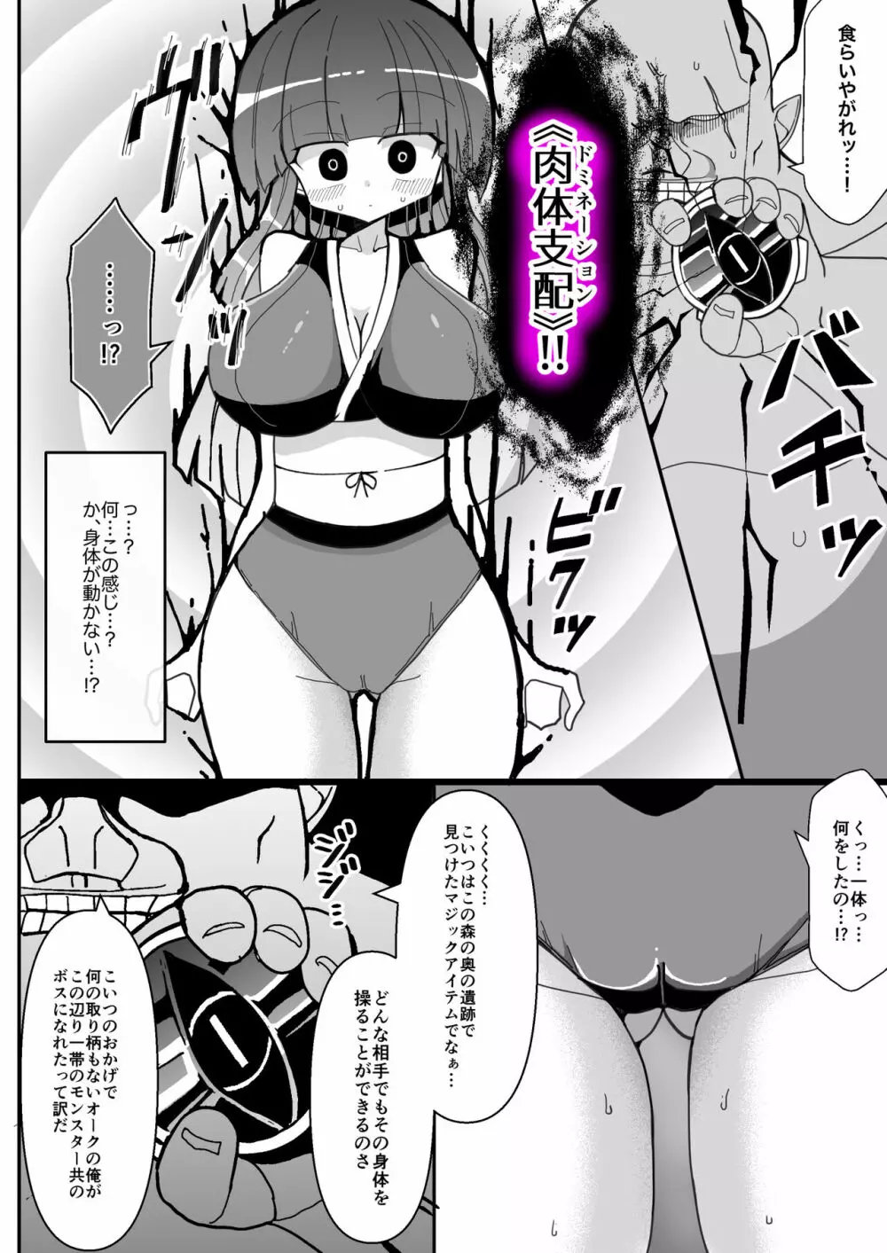 女剣士ユキナ ～オークの魔法に堕ちるドスケベボディ～ 3ページ