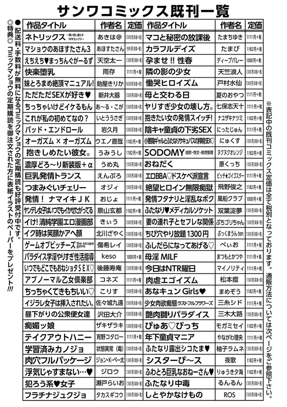 コミックマショウ 2023年6月号 250ページ