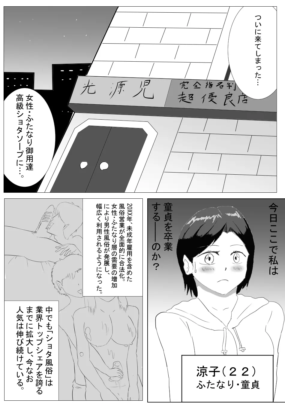 【漫画】ふたなりさんがソープランドに行ってみた 2ページ