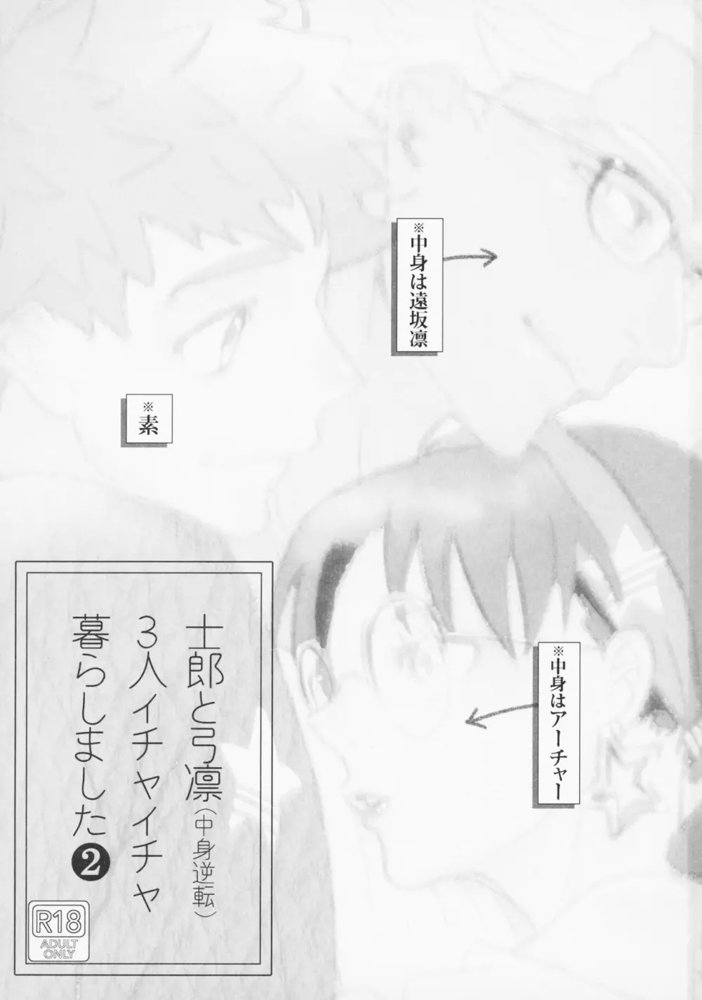 (第23次ROOT4to5) [阿仁谷組 (アニヤユイジ)] 士郎と弓凛(中身逆転)3人イチャイチャ暮らしました 2 (Fate/stay night) 2ページ
