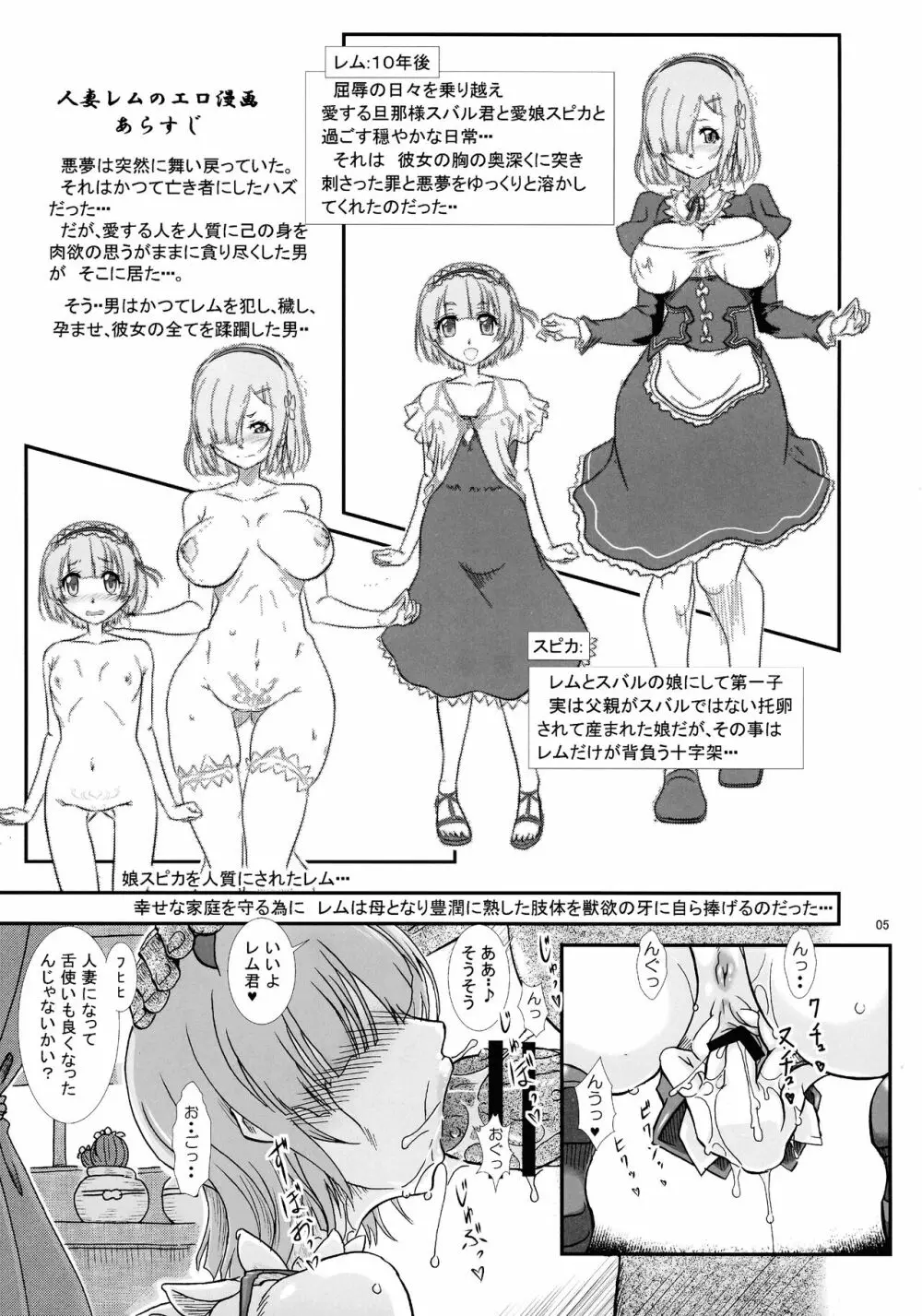 Rem:レム断章 人妻レムのエロ漫画ぱいロット版 5ページ