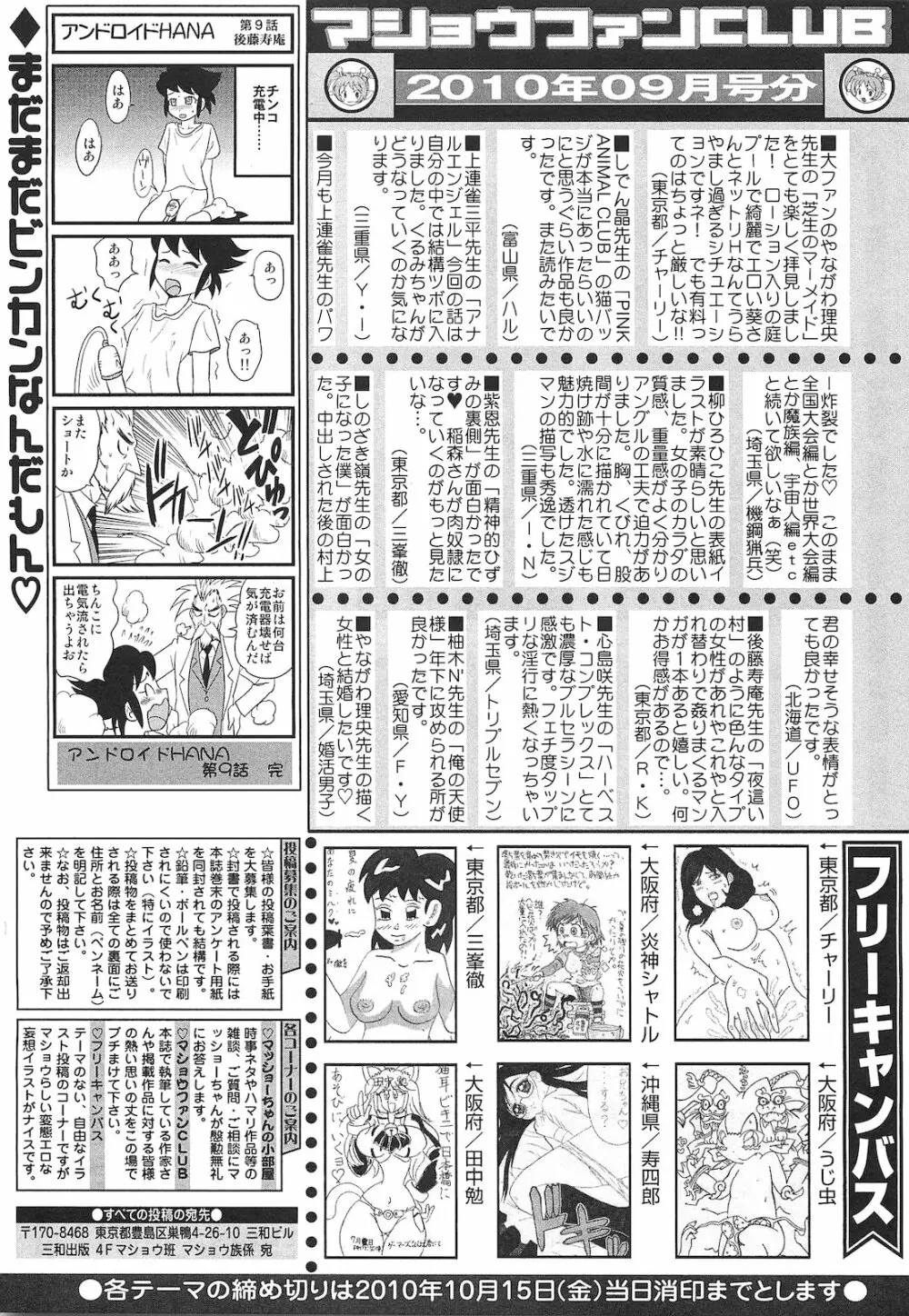 コミック・マショウ 2010年11月号 258ページ