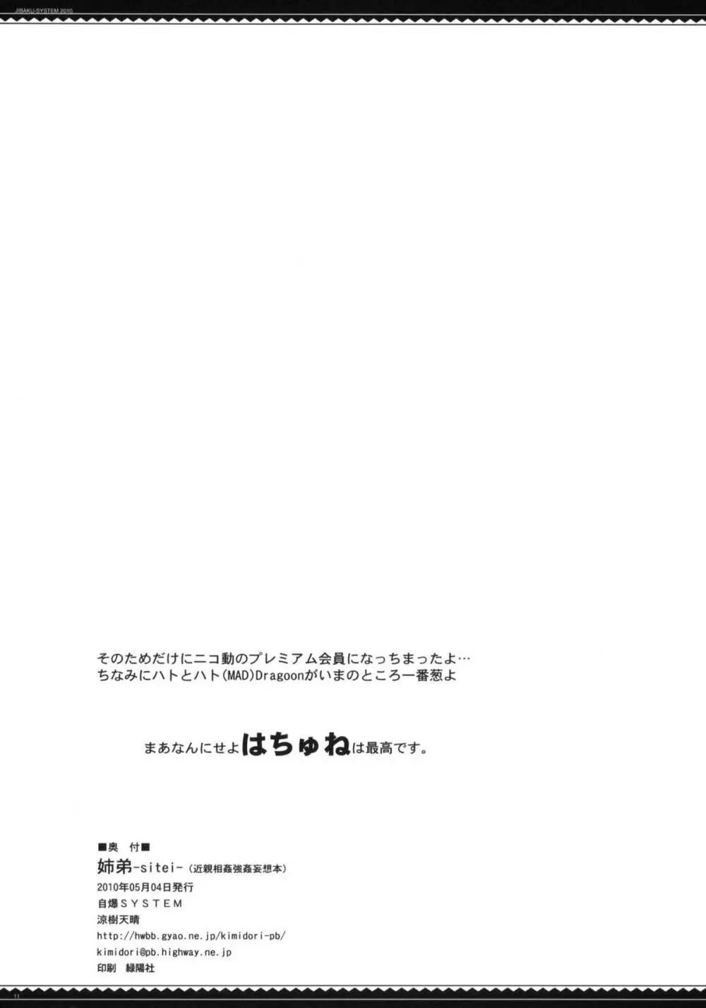 (コミティア92) [自爆SYSTEM] 姉弟-sitei- 近親相姦強姦妄想本 (オリジナル) 11ページ