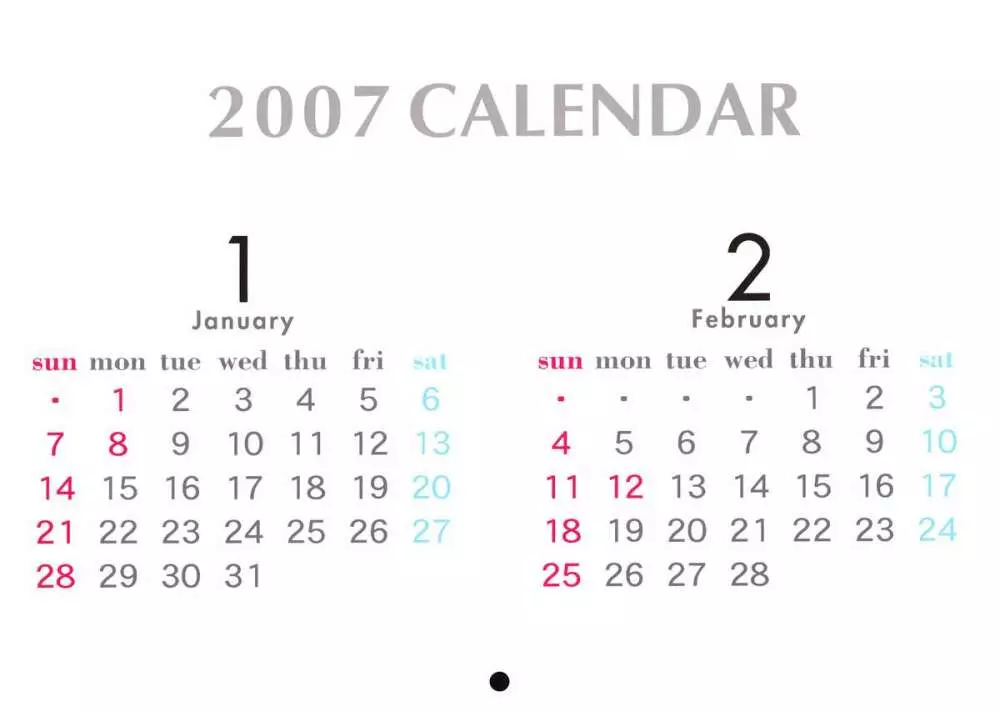 2007 Calendar 3ページ