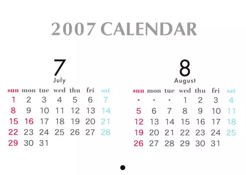 2007 Calendar 9ページ