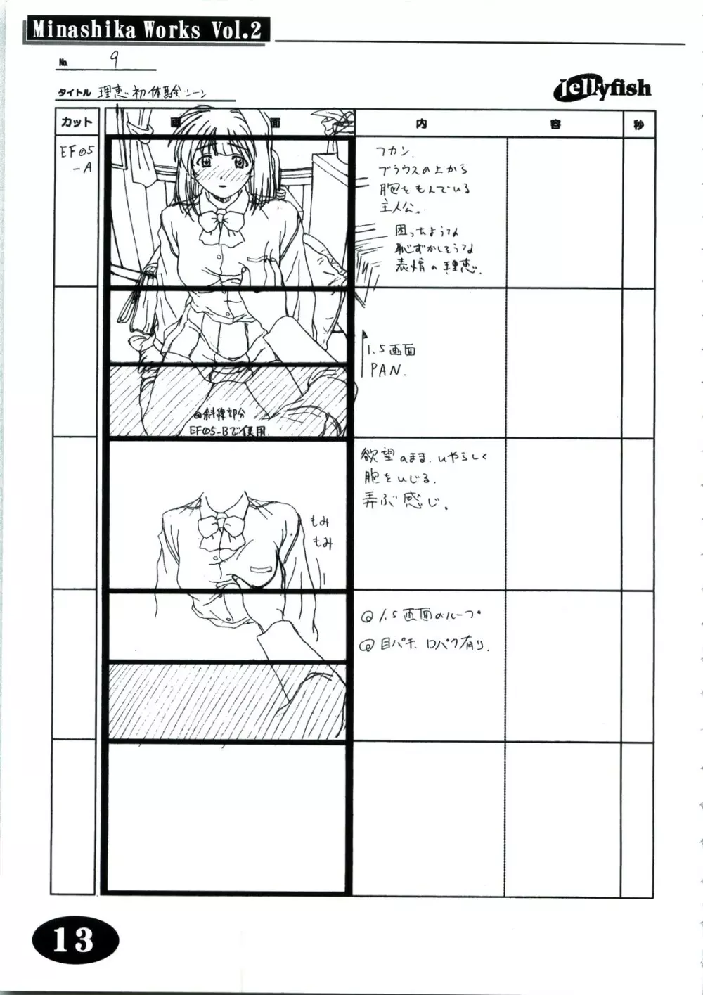 Minasika Works Vol.2 「LOVERS ～恋に落ちたら…～」絵コンテ集 12ページ
