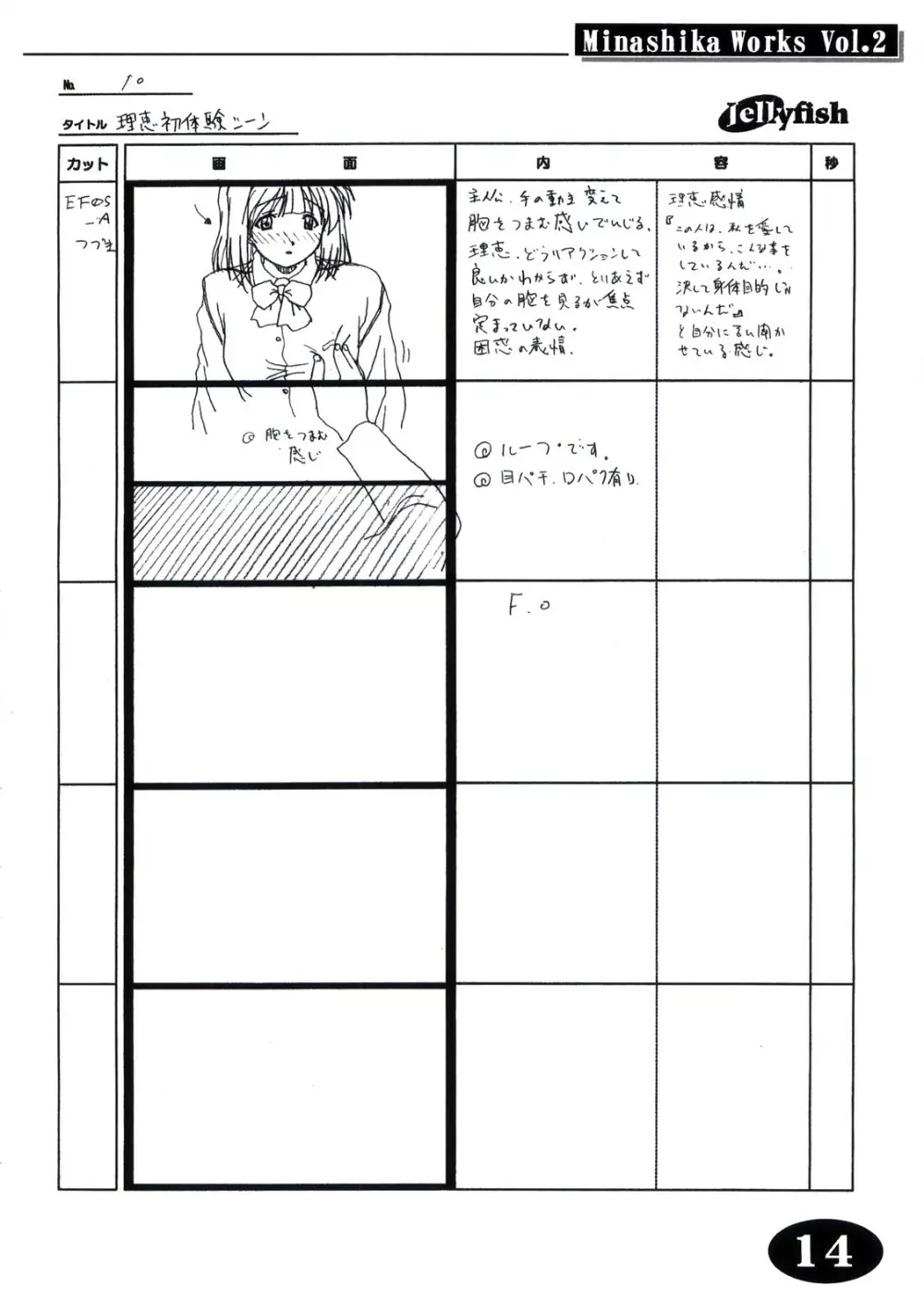 Minasika Works Vol.2 「LOVERS ～恋に落ちたら…～」絵コンテ集 13ページ