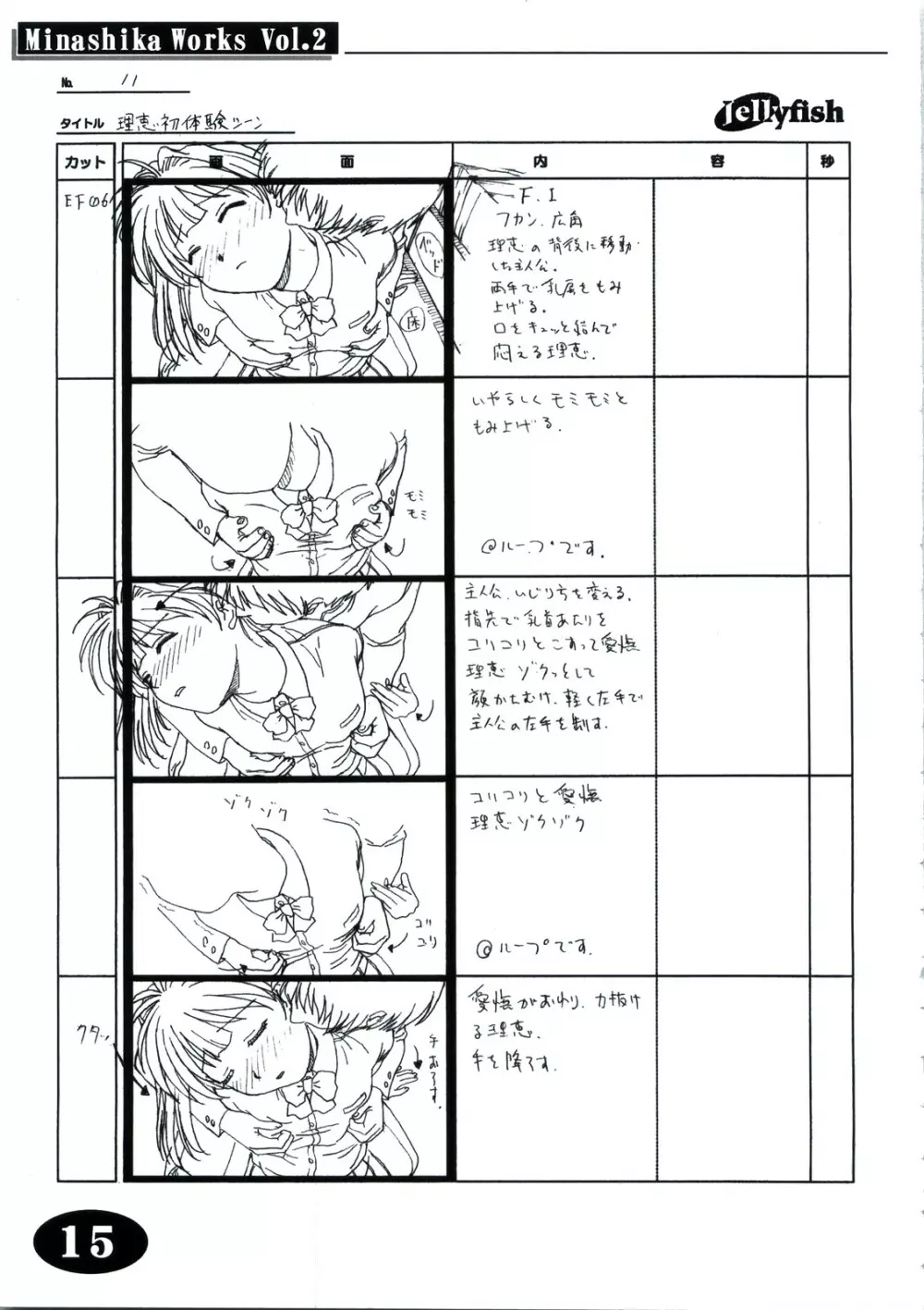 Minasika Works Vol.2 「LOVERS ～恋に落ちたら…～」絵コンテ集 14ページ