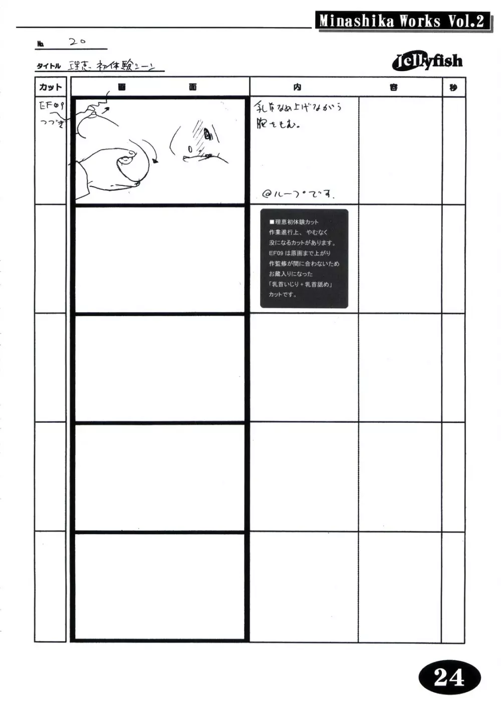 Minasika Works Vol.2 「LOVERS ～恋に落ちたら…～」絵コンテ集 23ページ