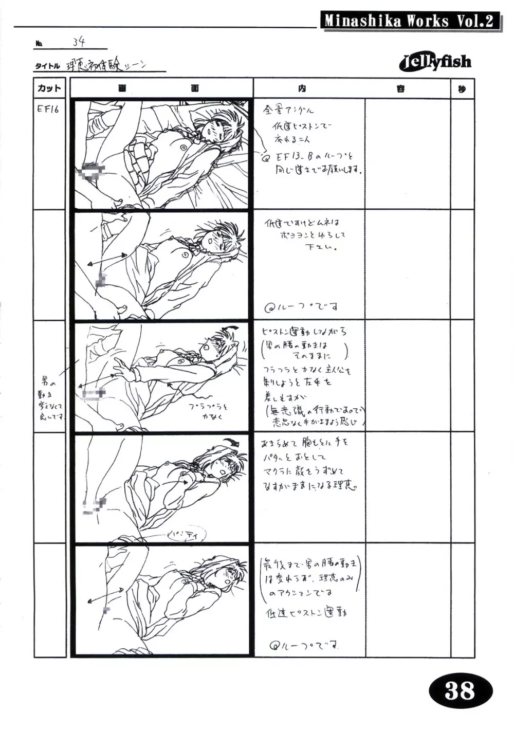 Minasika Works Vol.2 「LOVERS ～恋に落ちたら…～」絵コンテ集 37ページ