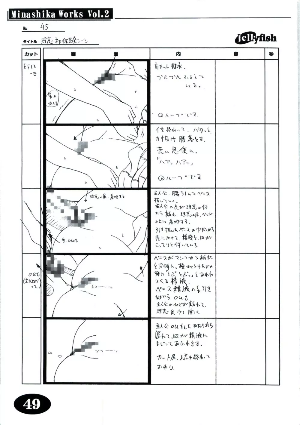 Minasika Works Vol.2 「LOVERS ～恋に落ちたら…～」絵コンテ集 48ページ