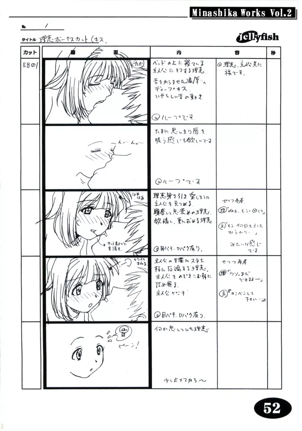 Minasika Works Vol.2 「LOVERS ～恋に落ちたら…～」絵コンテ集 51ページ