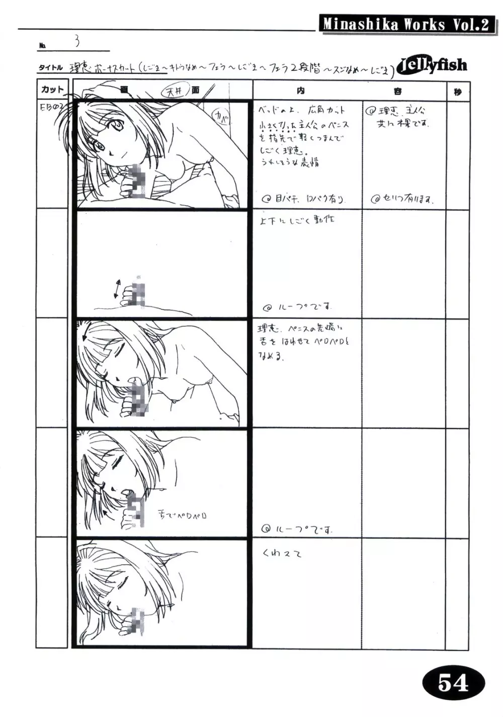 Minasika Works Vol.2 「LOVERS ～恋に落ちたら…～」絵コンテ集 53ページ