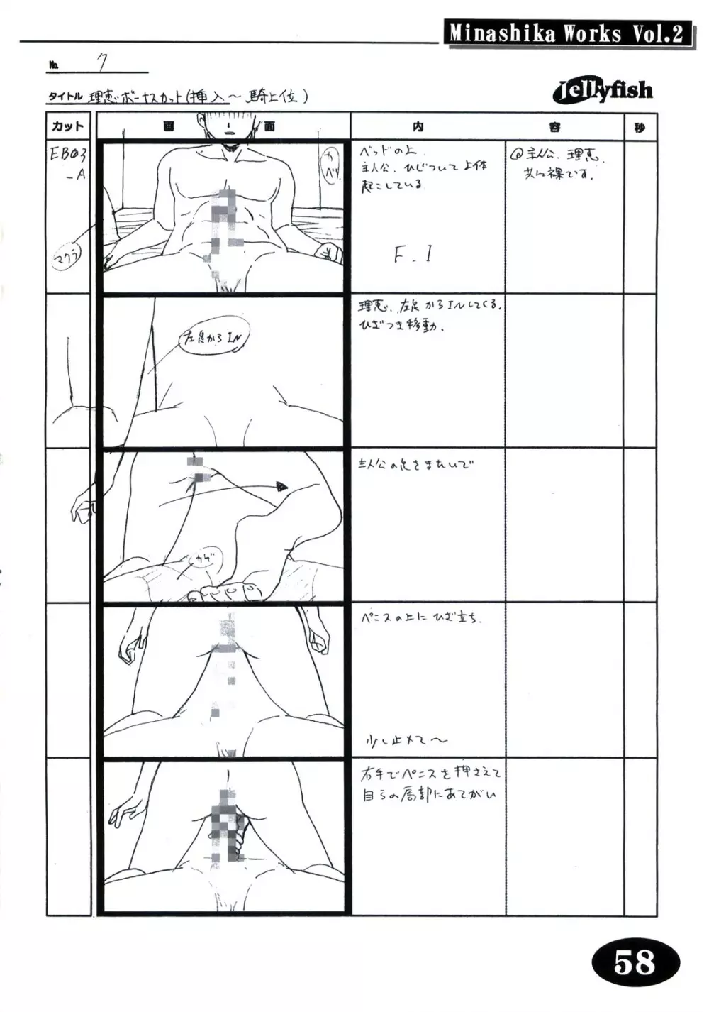 Minasika Works Vol.2 「LOVERS ～恋に落ちたら…～」絵コンテ集 57ページ