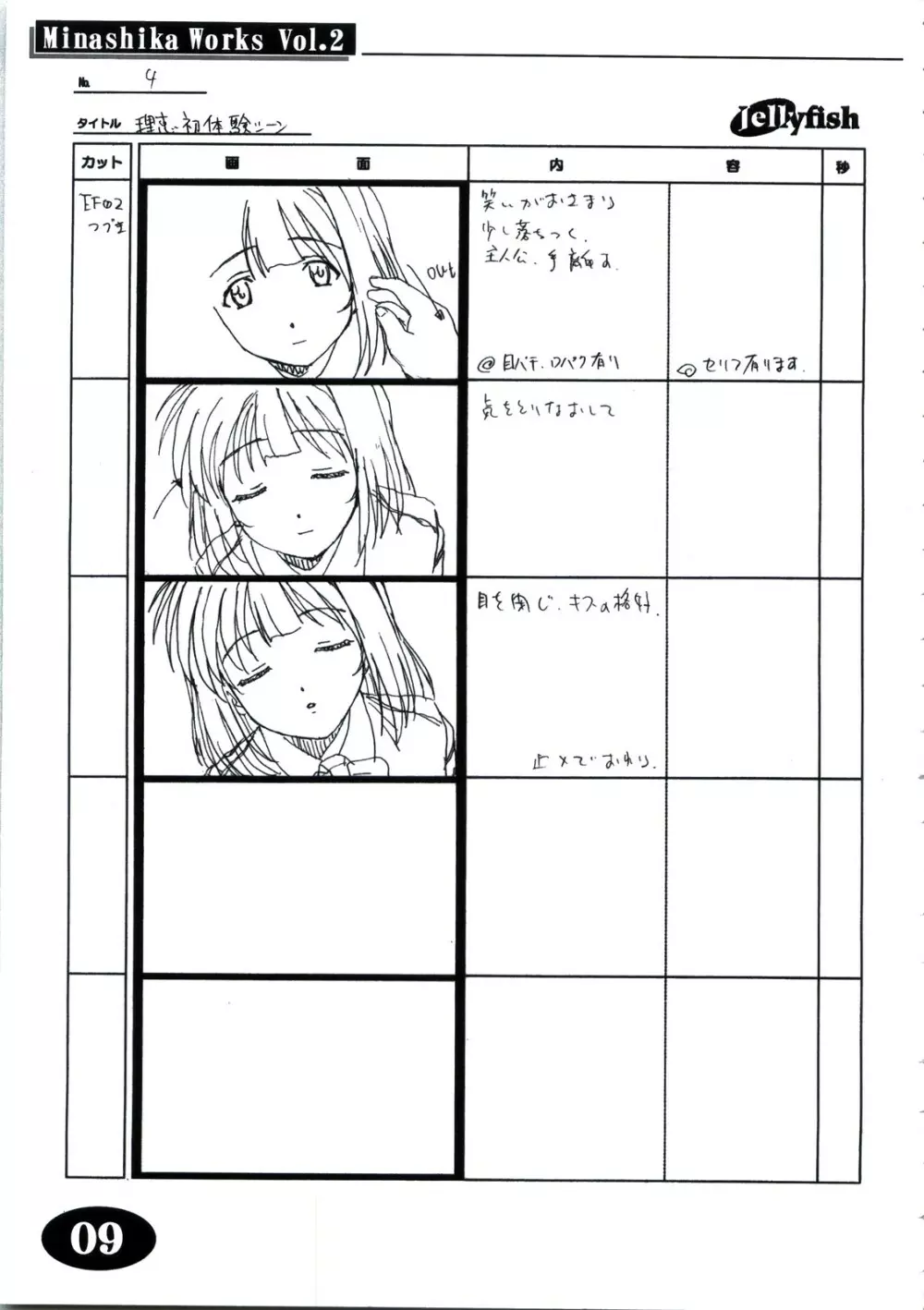Minasika Works Vol.2 「LOVERS ～恋に落ちたら…～」絵コンテ集 8ページ
