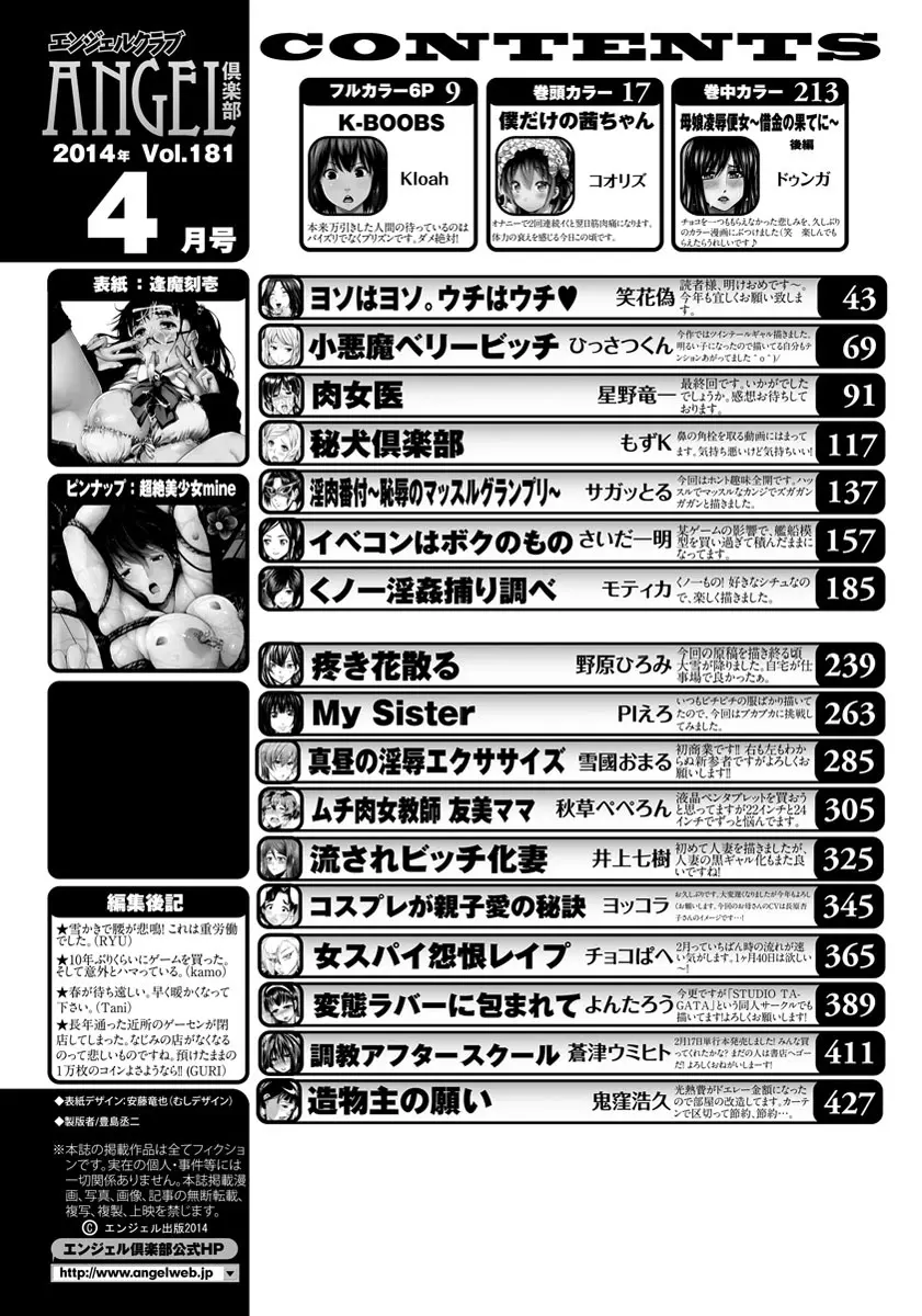 ANGEL 倶楽部 2014年4月号 432ページ