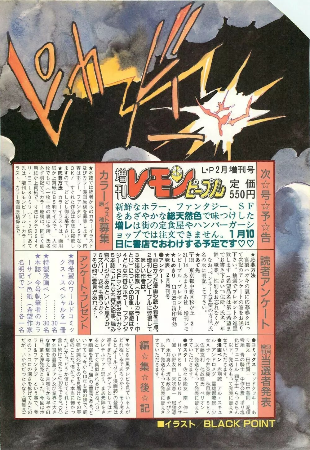 レモンピープル 1986年11月増刊号 Vol.65 オールカラー 114ページ